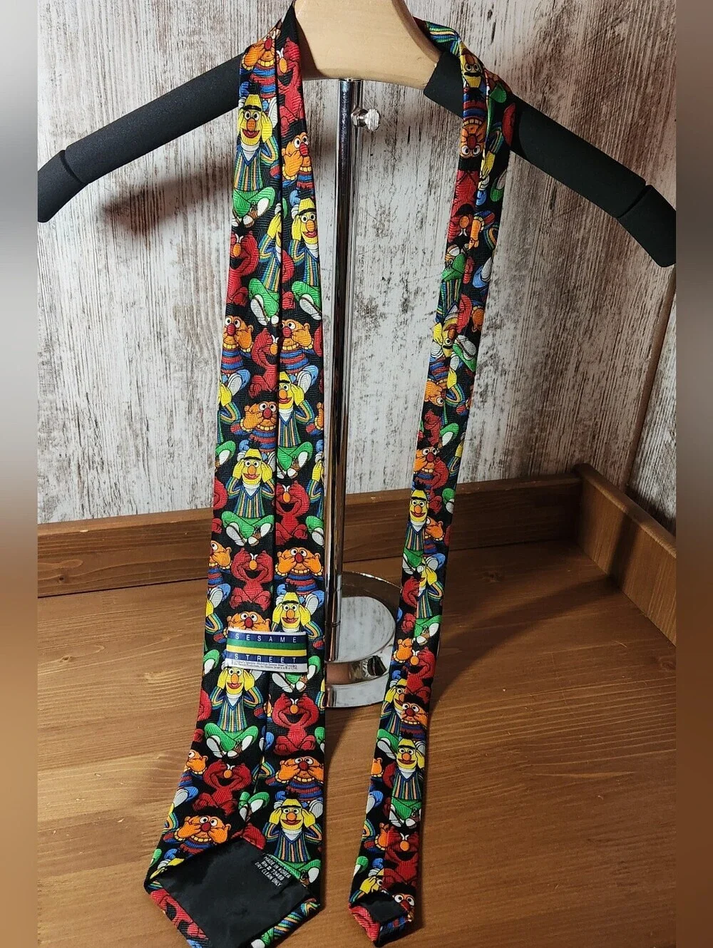Sesame Street Peek-A-Boo Novelty Necktie Elmo Bert Ernie Bright Colorful L@@K